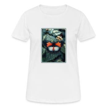 papillon papillons papillon papillon - T-shirt respirant Femme - blanc - Devant - AI Model Female 172 dark (172cm)