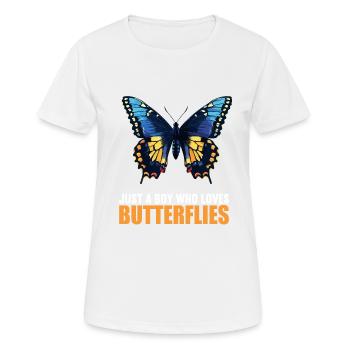 papillon papillons papillon papillon - T-shirt respirant Femme - blanc - Devant - AI Model Female 172 dark (172cm)