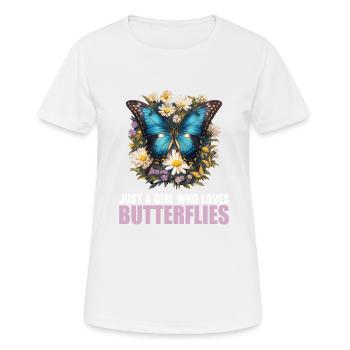 papillon papillons papillon papillon - T-shirt respirant Femme - blanc - Devant - AI Model Female 172 dark (172cm)