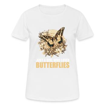 papillon papillons papillon papillon - T-shirt respirant Femme - blanc - Devant - AI Model Female 172 dark (172cm)