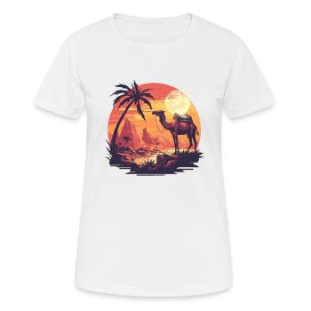 Camel Kamele Kamel - Frauen T-Shirt atmungsaktiv - Weiß - Vorne - AI Model Female 172 dark (172cm)