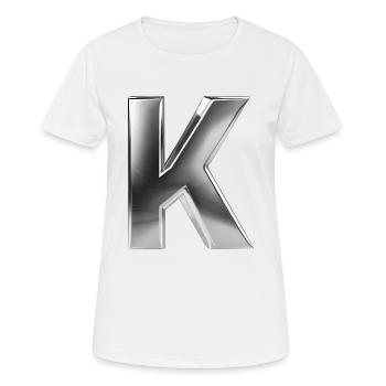 Chrome ,, K " Métallisé - T-shirt respirant Femme - blanc - Devant - AI Model Female 172 dark (172cm)