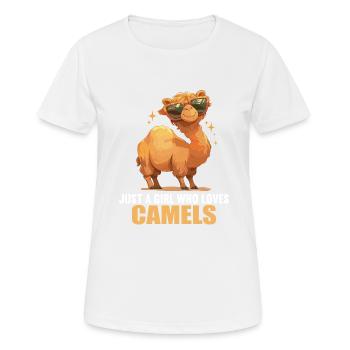 Camel Kamele Kamel - Frauen T-Shirt atmungsaktiv - Weiß - Vorne - AI Model Female 172 dark (172cm)