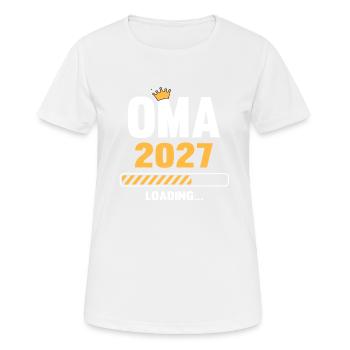 schOma 2027 Loading - Frauen T-Shirt atmungsaktiv - Weiß - Vorne - AI Model Female 172 dark (172cm)