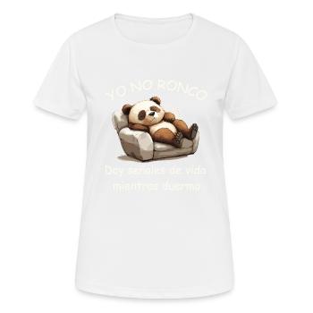 YO NO RONCO â Panda Quote Spanish Humor - Women's Breathable T-Shirt - white - Front - AI Model Female 172 dark (172cm)