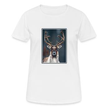 Caribou Karibus Karibu - Frauen T-Shirt atmungsaktiv - Weiß - Vorne - AI Model Female 172 dark (172cm)