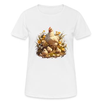 Rooster Hähne Hahn - Frauen T-Shirt atmungsaktiv - Weiß - Vorne - AI Model Female 172 dark (172cm)