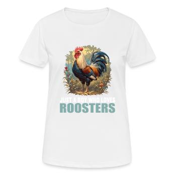 Rooster Hähne Hahn - Frauen T-Shirt atmungsaktiv - Weiß - Vorne - AI Model Female 172 dark (172cm)