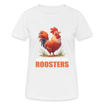 Rooster Hähne Hahn - Frauen T-Shirt atmungsaktiv - Weiß - Vorne - AI Model Female 172 dark (172cm)