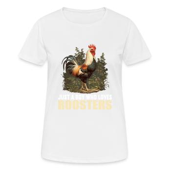 Rooster Hähne Hahn - Frauen T-Shirt atmungsaktiv - Weiß - Vorne - AI Model Female 172 dark (172cm)