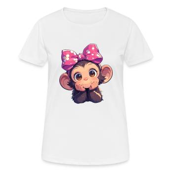 Chimpanzee Schimpansen Schimpanse - Frauen T-Shirt atmungsaktiv - Weiß - Vorne - AI Model Female 172 dark (172cm)
