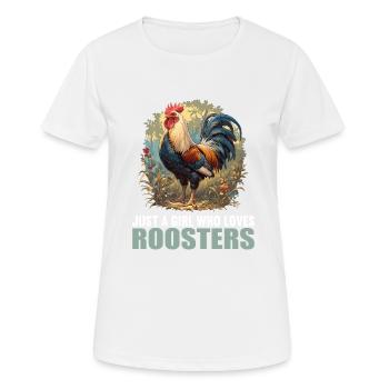 Rooster Hähne Hahn - Frauen T-Shirt atmungsaktiv - Weiß - Vorne - AI Model Female 172 dark (172cm)