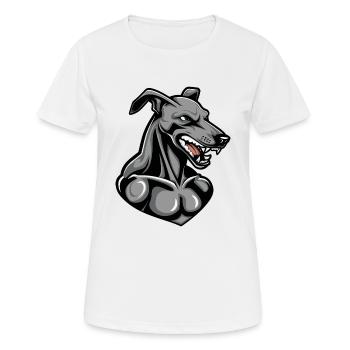Chien Hund Bande dessinée - T-shirt respirant Femme - blanc - Devant - AI Model Female 172 dark (172cm)