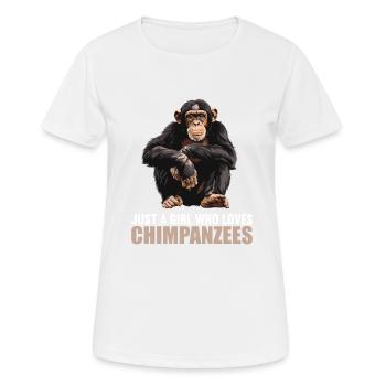 Chimpanzee Schimpansen Schimpanse - Frauen T-Shirt atmungsaktiv - Weiß - Vorne - AI Model Female 172 dark (172cm)