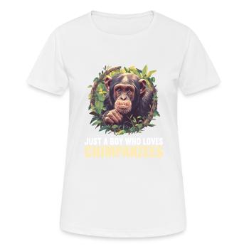Chimpanzee Schimpansen Schimpanse - Frauen T-Shirt atmungsaktiv - Weiß - Vorne - AI Model Female 172 dark (172cm)
