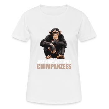 Chimpanzee Schimpansen Schimpanse - Frauen T-Shirt atmungsaktiv - Weiß - Vorne - AI Model Female 172 dark (172cm)