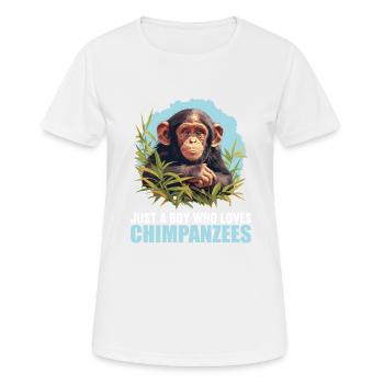 Chimpanzee Schimpansen Schimpanse - Frauen T-Shirt atmungsaktiv - Weiß - Vorne - AI Model Female 172 dark (172cm)