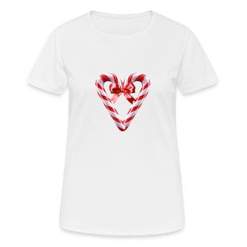 Lustige Zuckerstangen-Mais- und Sirup - Frauen T-Shirt atmungsaktiv - Weiß - Vorne - AI Model Female 172 dark (172cm)