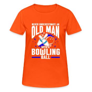 Boule de bowling Bowler - T-shirt respirant Femme - orange néon - Devant - AI Model Female 172 dark (172cm)