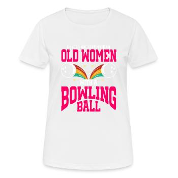 Boule de bowling Bowler - T-shirt respirant Femme - blanc - Devant - AI Model Female 172 dark (172cm)