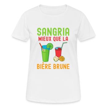 Sangria mieux que la bière brune 3 - T-shirt respirant Femme - blanc - Devant - AI Model Female 172 dark (172cm)