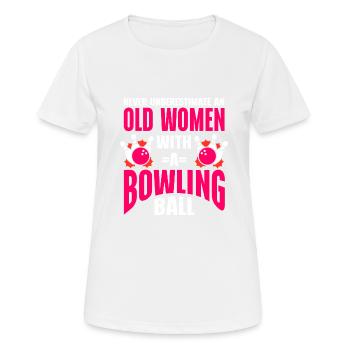 Boule de bowling Bowler - T-shirt respirant Femme - blanc - Devant - AI Model Female 172 dark (172cm)