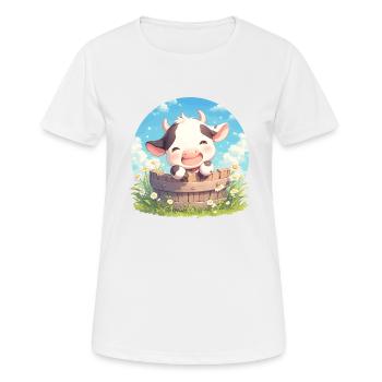 Vaches Vache - T-shirt respirant Femme - blanc - Devant - AI Model Female 172 dark (172cm)