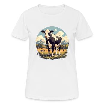 Kühe Kuh - Frauen T-Shirt atmungsaktiv - Weiß - Vorne - AI Model Female 172 dark (172cm)