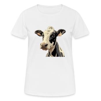 Kühe Kuh - Frauen T-Shirt atmungsaktiv - Weiß - Vorne - AI Model Female 172 dark (172cm)