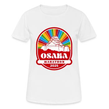 Osaka - Marathon - 2025 - Frauen T-Shirt atmungsaktiv - Weiß - Vorne - AI Model Female 172 dark (172cm)