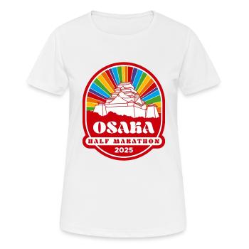 Osaka - Halbmarathon - 2025 - Frauen T-Shirt atmungsaktiv - Weiß - Vorne - AI Model Female 172 dark (172cm)