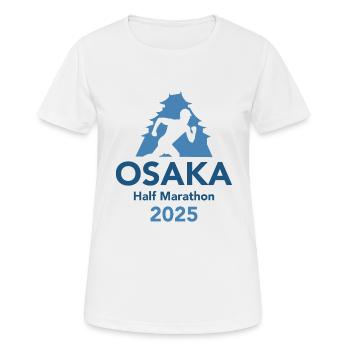 Osaka - Halbmarathon - 2025 - Frauen T-Shirt atmungsaktiv - Weiß - Vorne - AI Model Female 172 dark (172cm)