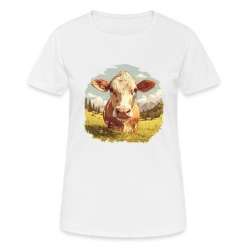 Vaches Vache - T-shirt respirant Femme - blanc - Devant - AI Model Female 172 dark (172cm)