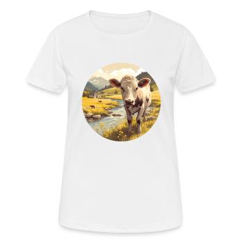 Vaches Vache - T-shirt respirant Femme - blanc - Devant - AI Model Female 172 dark (172cm)