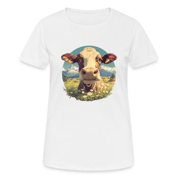 Vaches Vache - T-shirt respirant Femme - blanc - Devant - AI Model Female 172 dark (172cm)