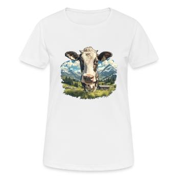 Vaches Vache - T-shirt respirant Femme - blanc - Devant - AI Model Female 172 dark (172cm)