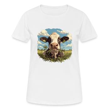 Vaches Vache - T-shirt respirant Femme - blanc - Devant - AI Model Female 172 dark (172cm)