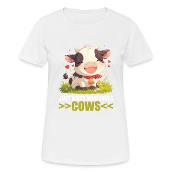 Vaches Vache - T-shirt respirant Femme - blanc - Devant - AI Model Female 172 dark (172cm)