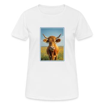 Kühe Kuh - Frauen T-Shirt atmungsaktiv - Weiß - Vorne - AI Model Female 172 dark (172cm)