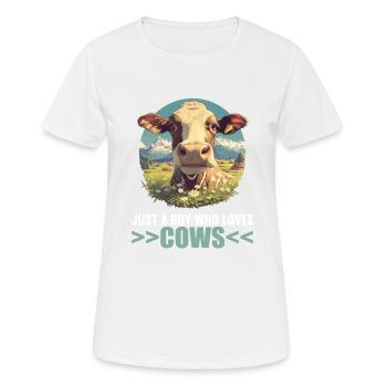 Vaches Vache - T-shirt respirant Femme - blanc - Devant - AI Model Female 172 dark (172cm)