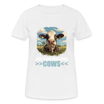 Vaches Vache - T-shirt respirant Femme - blanc - Devant - AI Model Female 172 dark (172cm)