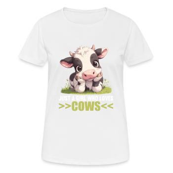 Vaches Vache - T-shirt respirant Femme - blanc - Devant - AI Model Female 172 dark (172cm)