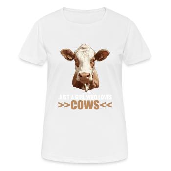 Vaches Vache - T-shirt respirant Femme - blanc - Devant - AI Model Female 172 dark (172cm)