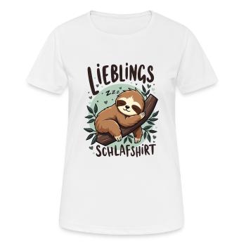 Chemise de nuit préférée Lève-tard Morning Grouches - T-shirt respirant Femme - blanc - Devant - AI Model Female 172 dark (172cm)