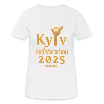 Semi-marathon de Kiev – 2025 – Ukraine - T-shirt respirant Femme - blanc - Devant - AI Model Female 172 dark (172cm)