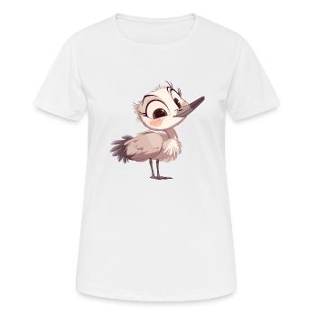 Kraniche Kranich - Frauen T-Shirt atmungsaktiv - Weiß - Vorne - AI Model Female 172 dark (172cm)