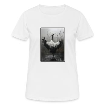 Kraniche Kranich - Frauen T-Shirt atmungsaktiv - Weiß - Vorne - AI Model Female 172 dark (172cm)