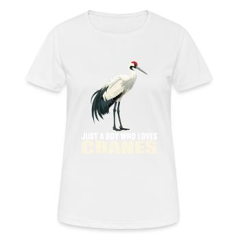 Kraniche Kranich - Frauen T-Shirt atmungsaktiv - Weiß - Vorne - AI Model Female 172 dark (172cm)