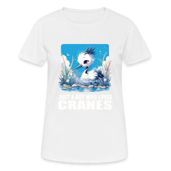 Kraniche Kranich - Frauen T-Shirt atmungsaktiv - Weiß - Vorne - AI Model Female 172 dark (172cm)