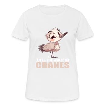 Kraniche Kranich - Frauen T-Shirt atmungsaktiv - Weiß - Vorne - AI Model Female 172 dark (172cm)
